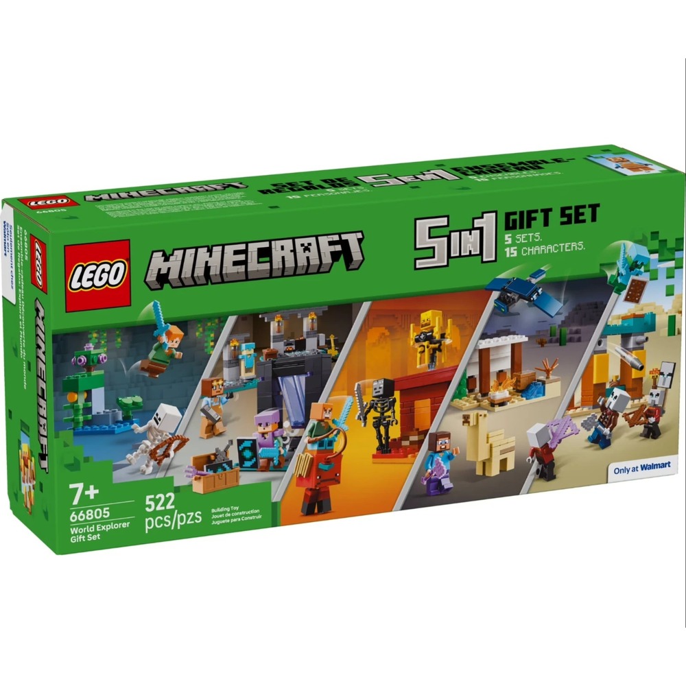 LEGO 66805 Minecraft World Explorer Gift Set - 5 Lego Sets in 1 Box - 522 pcs